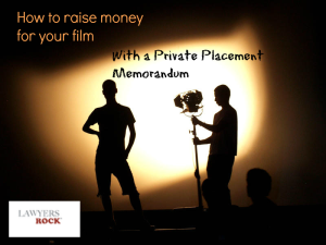 private placement memorandum film